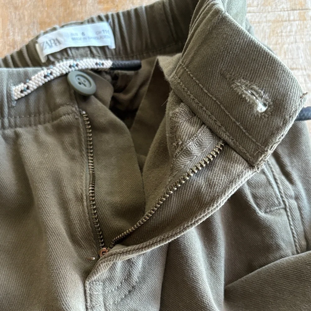 Zara Kids' Olive and Navy Pants size 6